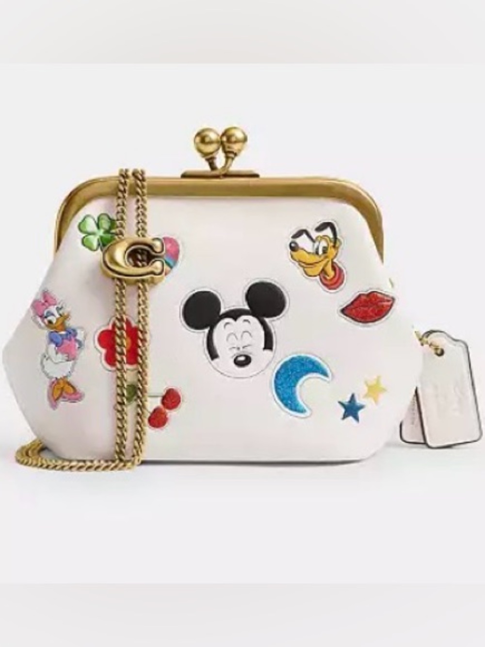 Disney X Coach Kisslock Frame Bag 10 With Sticker Print CD091 NEW AUTHENTIC NWT